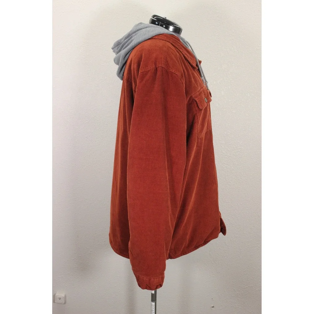 Levi's Corduroy Shirt Jacket Men's XL Faux Shearling Lined‎ Hooded Outerwear - Picture 4 of 16